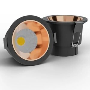 BARBAR KHARIDO LX 12W Alpha Series Concealed COB Spotlight | Recessed Ceiling LED Light - Black Body(Rose Gold Reflector) Warm White Light PACK OF 1