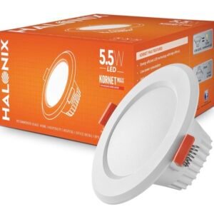 Halonix Kornet 5.5-Watt Concealed downlighter | Junction Box Downlighters | Cut Out- 3 inch | Surge Protection - Upto 4 KV (Pack of 1, White), Polycarbonate